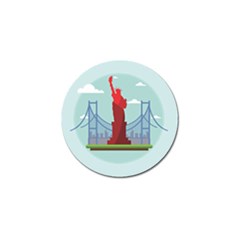 New-york-usa-liberty-landmark Golf Ball Marker