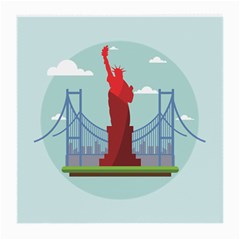 New-york-usa-liberty-landmark Medium Glasses Cloth (2 Sides)