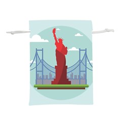 New-york-usa-liberty-landmark Lightweight Drawstring Pouch (m) by Sudhe