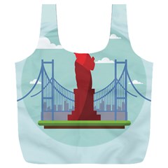 New-york-usa-liberty-landmark Full Print Recycle Bag (xxxl) by Sudhe