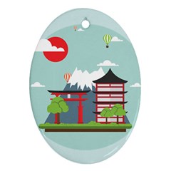 Japan-landmark-landscape-view Ornament (oval)