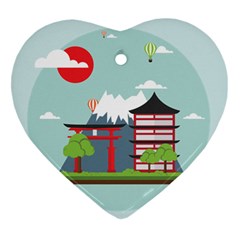 Japan-landmark-landscape-view Ornament (heart)