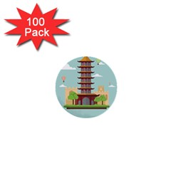 China-landmark-landscape-chinese 1  Mini Buttons (100 pack) 