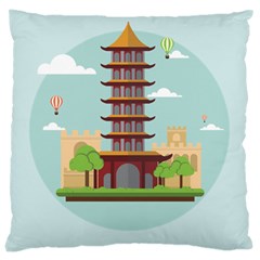 China-landmark-landscape-chinese Large Cushion Case (Two Sides)