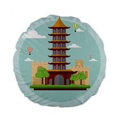 China-landmark-landscape-chinese Standard 15  Premium Round Cushions