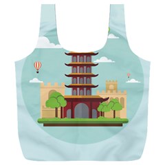 China-landmark-landscape-chinese Full Print Recycle Bag (XXXL)