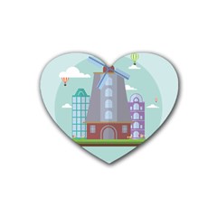 Amsterdam-landmark-landscape Heart Coaster (4 Pack) 