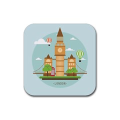 London-watch-landmark-england Rubber Coaster (square) 