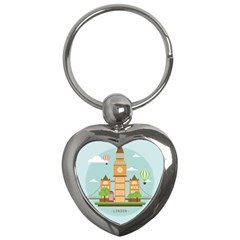 London-watch-landmark-england Key Chain (heart)