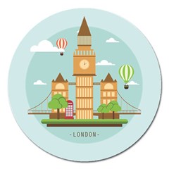 London-watch-landmark-england Magnet 5  (round)