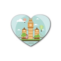 London-watch-landmark-england Rubber Coaster (heart) 