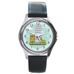 Roma-landmark-landscape-italy-rome Round Metal Watch