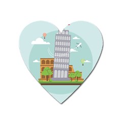 Roma-landmark-landscape-italy-rome Heart Magnet by Sudhe