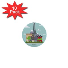 Paris-france-french-europe-travel 1  Mini Buttons (10 Pack) 