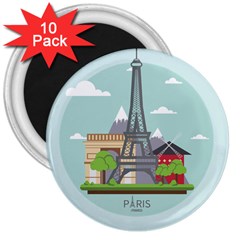 Paris-france-french-europe-travel 3  Magnets (10 Pack) 