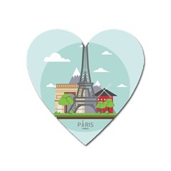 Paris-france-french-europe-travel Heart Magnet