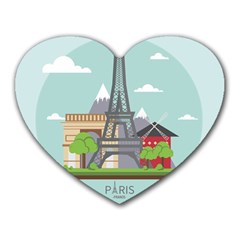 Paris-france-french-europe-travel Heart Mousepads