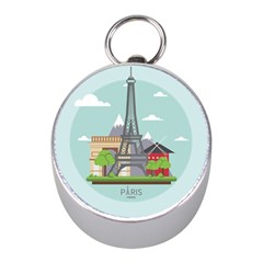 Paris-france-french-europe-travel Mini Silver Compasses by Sudhe