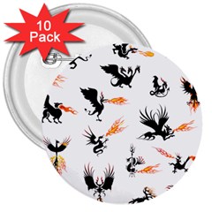 Dragon-phoenix-fire-bird-ancient 3  Buttons (10 Pack)  by Sudhe