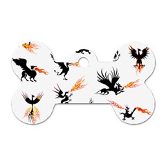 Dragon-phoenix-fire-bird-ancient Dog Tag Bone (one Side) by Sudhe