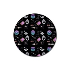 Pastel Goth Witch Rubber Coaster (round)  by InPlainSightStyle