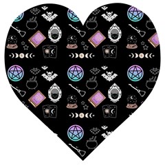 Pastel Goth Witch Wooden Puzzle Heart by InPlainSightStyle