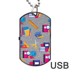 80s And 90s School Pattern Dog Tag Usb Flash (one Side) by InPlainSightStyle