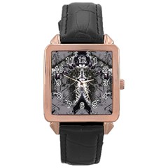 Alien Deco Rose Gold Leather Watch  by MRNStudios