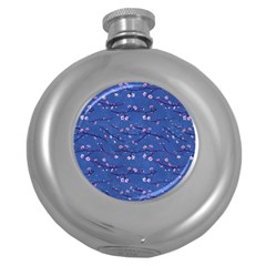 Branches With Peach Flowers Round Hip Flask (5 Oz) by SychEva