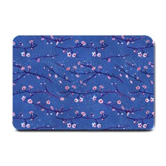 Branches With Peach Flowers Small Doormat  by SychEva