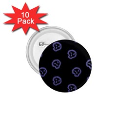 Purple Skulls On Dark Background 1 75  Buttons (10 Pack) by SychEva