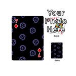 Purple Skulls On Dark Background Playing Cards 54 Designs (Mini) Front - Diamond7