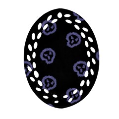 Purple Skulls On Dark Background Oval Filigree Ornament (two Sides) by SychEva