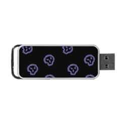 Purple Skulls On Dark Background Portable Usb Flash (two Sides) by SychEva