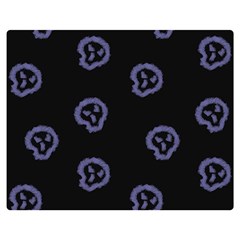 Purple Skulls On Dark Background Double Sided Flano Blanket (medium)  by SychEva