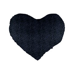 Blue Stripes On Dark Background Standard 16  Premium Flano Heart Shape Cushions by SychEva