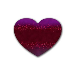 Red Splashes On Purple Background Heart Coaster (4 Pack)  by SychEva