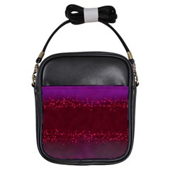 Red Splashes On Purple Background Girls Sling Bag by SychEva