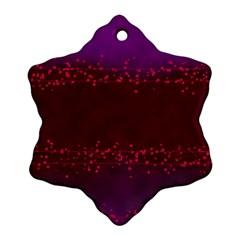 Red Splashes On Purple Background Ornament (snowflake) by SychEva