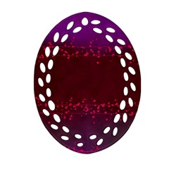 Red Splashes On Purple Background Oval Filigree Ornament (two Sides) by SychEva