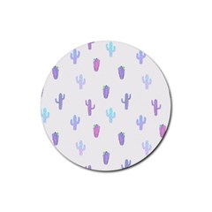 Purple And Blue Cacti Rubber Round Coaster (4 Pack)  by SychEva