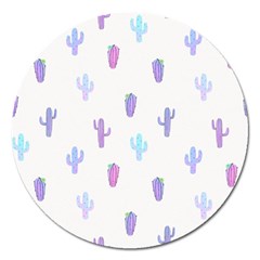 Purple And Blue Cacti Magnet 5  (round) by SychEva