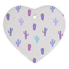 Purple And Blue Cacti Heart Ornament (two Sides) by SychEva