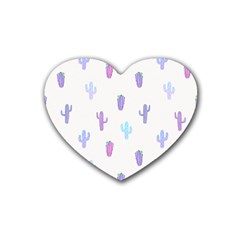 Purple And Blue Cacti Rubber Coaster (heart)  by SychEva
