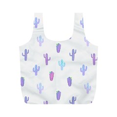 Purple And Blue Cacti Full Print Recycle Bag (m)
