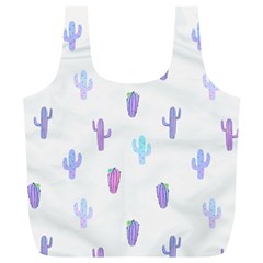 Purple And Blue Cacti Full Print Recycle Bag (xl) by SychEva
