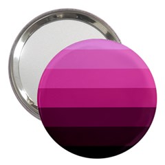 Pink Gradient Stripes 3  Handbag Mirrors by Dazzleway