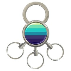 Blue Gradient Stripes  3-ring Key Chain by Dazzleway