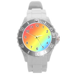 Rainbow Gradient  Round Plastic Sport Watch (l) by Dazzleway