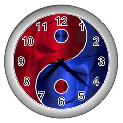 Yin-yang-eastern-asian-philosophy Wall Clock (silver)